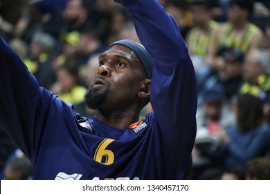 ISTANBUL / TURKEY - MARCH 15, 2019: Chris Singleton During EuroLeague 2018-19 Round 26 Basketball Game Fenerbahce Vs Barcelona At Ulker Sports Arena.