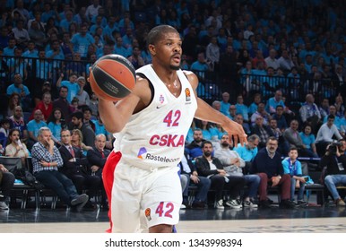 ISTANBUL / TURKEY - MARCH 20, 2019: Kyle Hines During EuroLeague 2018-19 Round 27 Basketball Game Anadolu Efes Vs CSKA Moscow At Sinan Erdem Dome