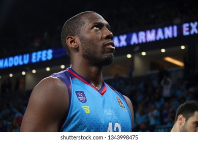 ISTANBUL / TURKEY - MARCH 20, 2019: Bryant Dunston During EuroLeague 2018-19 Round 27 Basketball Game Anadolu Efes Vs CSKA Moscow At Sinan Erdem Dome