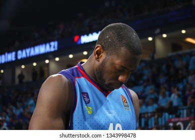 ISTANBUL / TURKEY - MARCH 20, 2019: Bryant Dunston During EuroLeague 2018-19 Round 27 Basketball Game Anadolu Efes Vs CSKA Moscow At Sinan Erdem Dome