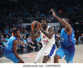 ISTANBUL / TURKEY - MARCH 20, 2019: Othello Hunter During EuroLeague 2018-19 Round 27 Basketball Game Anadolu Efes Vs CSKA Moscow At Sinan Erdem Dome