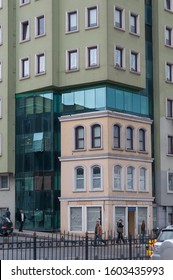 Istanbul, Turkey - May 05, 2009: View of a curious building with different architectural styles in the urban center of the city