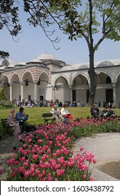 Istanbul, Turkey - May 05, 2009: General view of gardens inside Topkapi Palace in the historic city center