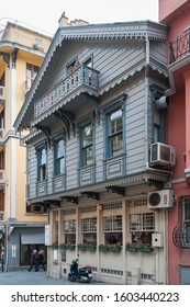 Istanbul, Turkey - May 05, 2009: Scene with the facade of an old and typical wooden house in the urban center of the city