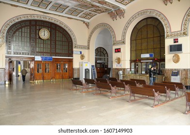 Istanbul, Turkey - May 05, 2009: General view of the halls inside the Haydarpasa train station on the Asian side of the city