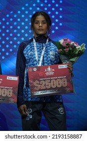 ISTANBUL, TURKEY - MAY 19, 2022: Lopez Aldana Florencia In Awards Ceremony Of IBA Womens World Boxing Championships