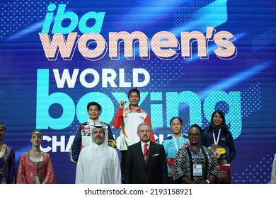 ISTANBUL, TURKEY - MAY 19, 2022: Winners In Awards Ceremony Of IBA Womens World Boxing Championships