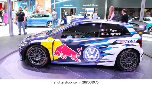 ISTANBUL, TURKEY - MAY 21, 2015: Volkswagen Polo R WRC In Istanbul Autoshow 2015