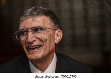 Istanbul, Turkey - May 24 2016: Aziz Sancar Who Won The Nobel Prize In Chemistry 2015.