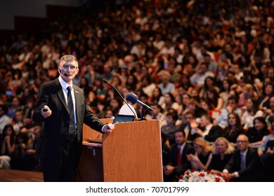 Istanbul, Turkey - May 24 2016: Aziz Sancar Who Won The Nobel Prize In Chemistry 2015.