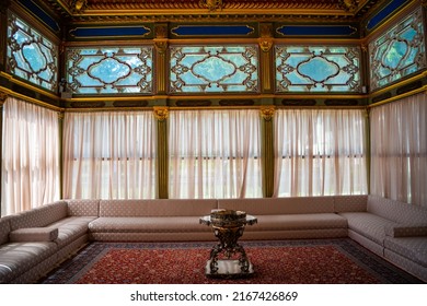 Istanbul, Turkey - May 28, 2022: Interior of Topkapi Palace, detail and decoration of the castle, Istanbul, Turkey. High quality photo