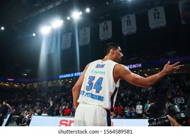 ISTANBUL / TURKEY, NOVEMBER 14, 2019: Gustavo Ayon During EuroLeague 2019-2020 Round 8 Basketball Game Between Anadolu Efes And Zenit St Petersburg At Sinan Erdem Dome.