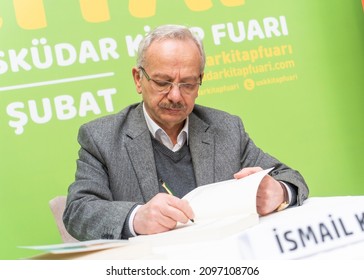 ISTANBUL, Turkey - NOVEMBER 2019: Ismail Kara signed a book at Üsküdar Book Fair in 2019