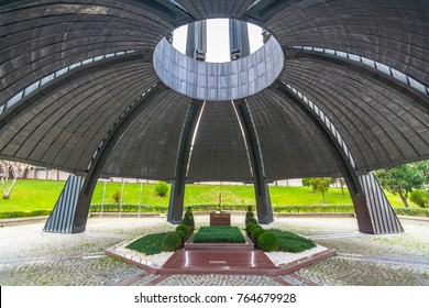 Istanbul, Turkey - November 23, 2017 :  Monumental Grave Of Turgut Ozal View In Istanbul. Halil Turgut Özal Was The 8th President Of Turkey From 1989 To 1993, 