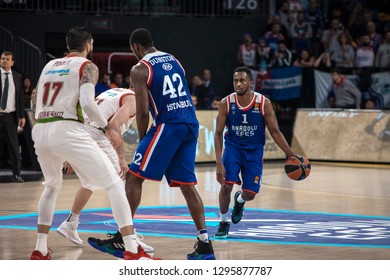 Istanbul / Turkey - November 30, 2018: Rodrigue Beaubois During EuroLeague 2018-19 Round 10 Basketball Game Anadolu Efes Vs Baskonia Vitoria At Sinan Erdem Dome.