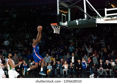 Istanbul / Turkey - November 30, 2018: Rodrigue Beaubois Goes For The Dunk During EuroLeague 2018-19 Round 10 Basketball Game Anadolu Efes Vs Baskonia Vitoria At Sinan Erdem Dome.