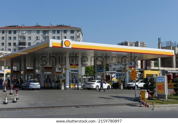 ISTANBUL, TURKEY - OCTOBER 22, 2021:  View\
of Shell Petrol Station. Royal Dutch Shell Plc or Shell is an\
Anglo-Dutch multinational oil and gas\
company.