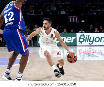 ISTANBUL / TURKEY, OCTOBER 24, 2019: Facundo Campazzo During EuroLeague 2019-2020 Round 4 Basketball Game Between Anadolu Efes And Real Madrid At Sinan Erdem Dome.