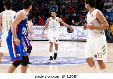 ISTANBUL / TURKEY, OCTOBER 24, 2019: Facundo Campazzo During EuroLeague 2019-2020 Round 4 Basketball Game Between Anadolu Efes And Real Madrid At Sinan Erdem Dome.