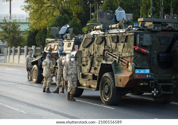 Istanbul, Turkey - October 29, 2021: Close up\
shot of a Kirpi military tactical vehicle (MRAP). Editorial Shot in\
Istanbul Turkey.
