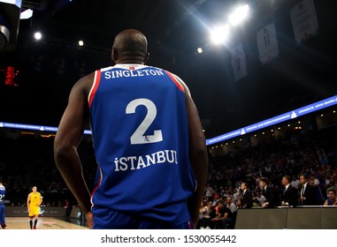 ISTANBUL / TURKEY, OCTOBER 4, 2019: Chris Singleton During EuroLeague 2019-2020 Round 1 Basketball Game Between Anadolu Efes And FC Barcelona At Sinan Erdem Dome.