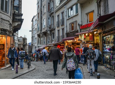 Istanbul, Turkey - Sep 28, 2018. Old Street In Istanbul, Turkey. Istanbul Economy Has Been One Of The Fastest-growing Among OECD Metro-regions.