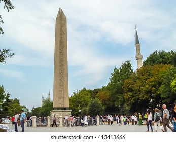 Istanbul, Turkey - Sept 3, 2011: Monolith Of The Roman Empire Time In Istanbul, European City Of Culture,Turkey