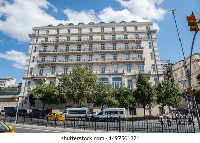 ISTANBUL, TURKEY - SEPTEMBER 06, 2019: View At Pera Palace Hotel.