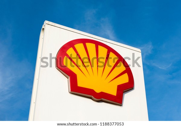 ISTANBUL, TURKEY - SEPTEMBER 22, 2018:  View\
of Shell Petrol Station. Royal Dutch Shell Plc or Shell is an\
Anglo-Dutch multinational oil and gas\
company.