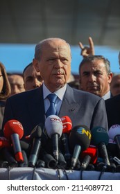 Istanbul, Turkey - September 25, 2012: MHP Chairman Devlet Bahçeli Visited The Prisoners Arrested In The Ergenekon Case. He Made A Press Release After The Visit.