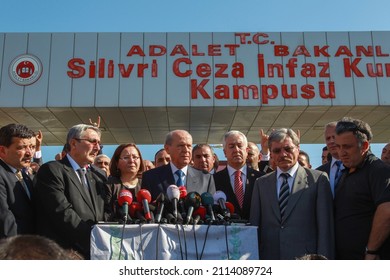 Istanbul, Turkey - September 25, 2012: MHP Chairman Devlet Bahçeli Visited The Prisoners Arrested In The Ergenekon Case. He Made A Press Release After The Visit.