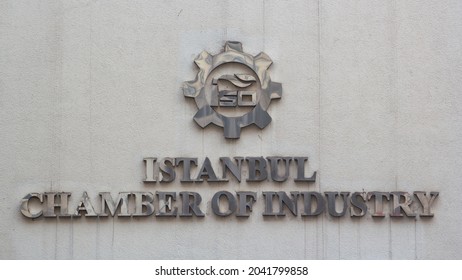 ISTANBUL TURKEY SEPTEMBER 6, 2021, Sign On Building Indicating Istanbul Sanayi Odası ( Istanbul Chamber Of Industry ISO )  Located At Tepebaşı Quarter Of The Beyoğlu District, Close To Taksim 