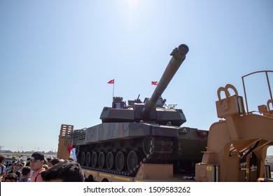 Istanbul, Turkey - September-18,2019: The Prototype Of The Turkish Land Forces Altay Tank Project Was Introduced.