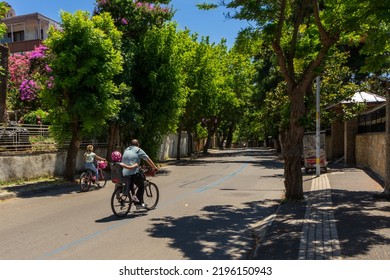 Istanbul Turkey; Tourists Riding Bicycles In Büyükada. They Cycle Around The Island. 4 July 2022