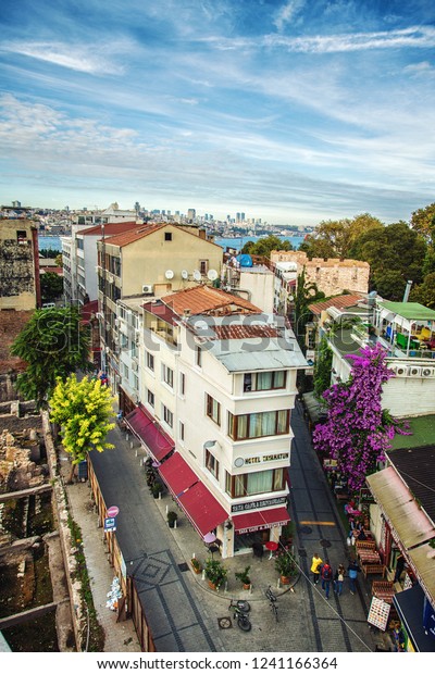 Istanbul Turkey View Nice Street Hotel Stock Photo Edit Now 1241166364