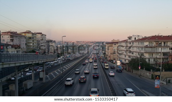 Istanbul / Turkey-07 October 2019: istanbul city\
car traffic