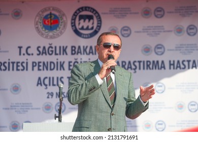 Istanbul, Turkey-April 29, 2011: Erdogan Attended The Opening Of Marmara University Pendik Training And Research Hospital, Which Was Built By The Istanbul Special Provincial Administration.