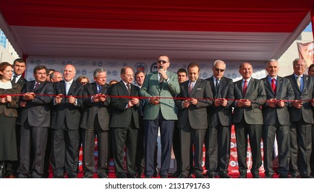 Istanbul, Turkey-April 29, 2011: Erdogan Attended The Opening Of Marmara University Pendik Training And Research Hospital, Which Was Built By The Istanbul Special Provincial Administration.