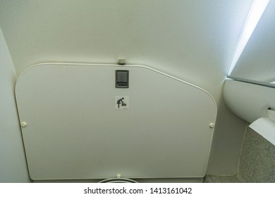 Istanbul, Turkey-may 04, 2019: International Airport Sabiha Gökçen International Airport,changing Table In The Toilet Cabin In The Passenger Cabin Of Turkish Airlines