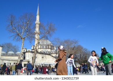 Istanbul,Eyupsultan/Turkey - 17 03 2019: Entrance To The Eyüpsultan Mosque In Istanbul