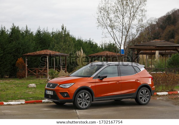 ISTANBUL-MAY, 15 2020: Seat Arona is a mini\
crossover model manufactured by Seat since\
2017.