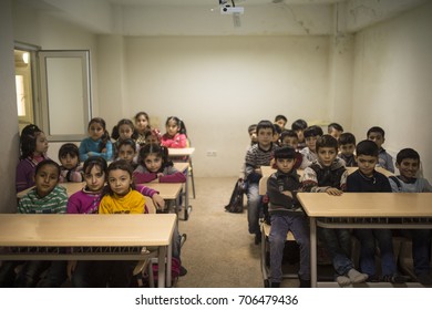 ISTANBUL-TURKEY, 03.03.2016: Syrian Refugee Children Began Education In Turkey