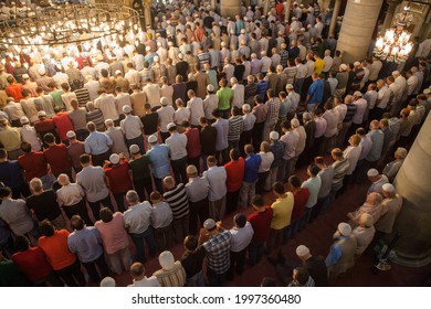 Istanbul,Turkey - 07-01-2016:Friday prayer Muslim community at Eyup Sultan Mosque