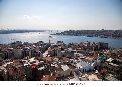 Istanbul,Turkey - 09-01-2022:Bosphorus view from Galata tower - Shutterstock ID 2248197627