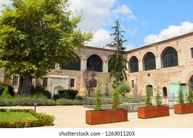 Istanbul/Turkey - August 16 2018: Courtyard Of Famous Grand Vizier Ibrahim Pasha Palace.