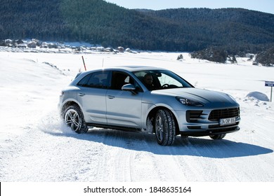 Istanbul/Turkey - February 25 2020 : Porsche Macan is a five-door luxury crossover SUV produced by the German car manufacturer Porsche.