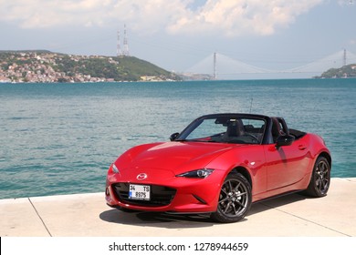 Istanbul/Turkey - June 15 2016 : Mazda MX-5, is a lightweight two-seater roadster with a front-engine, rear-wheel-drive layout.