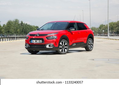 Istanbul/Turkey - June 27 2018 : Citroen C4 Cactus Is A Subcompact Crossover SUV, Produced By French Automaker Citroen.