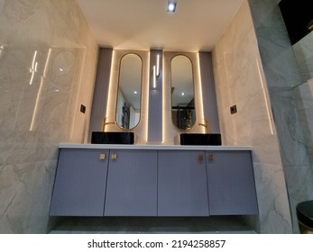 Istanbul,turkey-august 26 2022:ultra Luxury Elegance Bathroom Counter