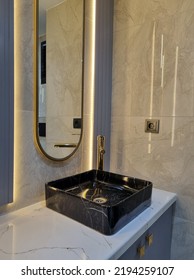 Istanbul,turkey-august 26 2022:ultra Luxury Elegance Bathroom Counter